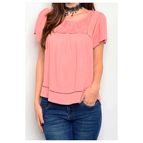 🔵CLEARANCE🔵Chic Crochet Blouse Top Medium - Picture 6 of 8