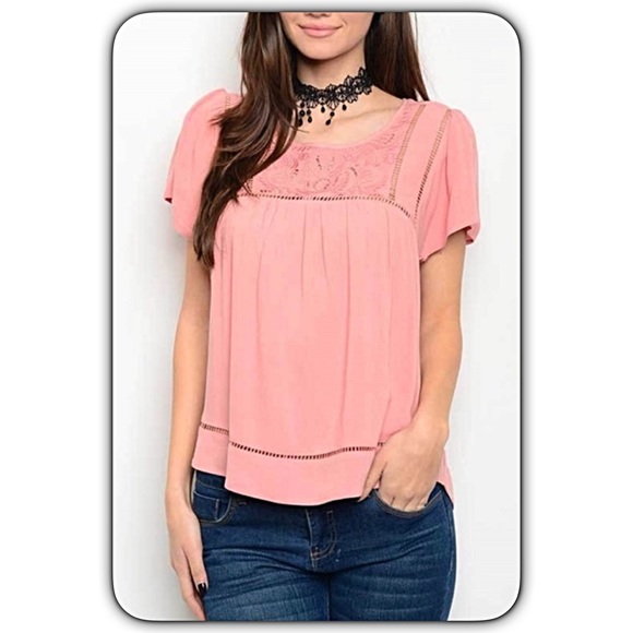 🔵CLEARANCE🔵Chic Crochet Blouse Top Medium - Picture 3 of 8