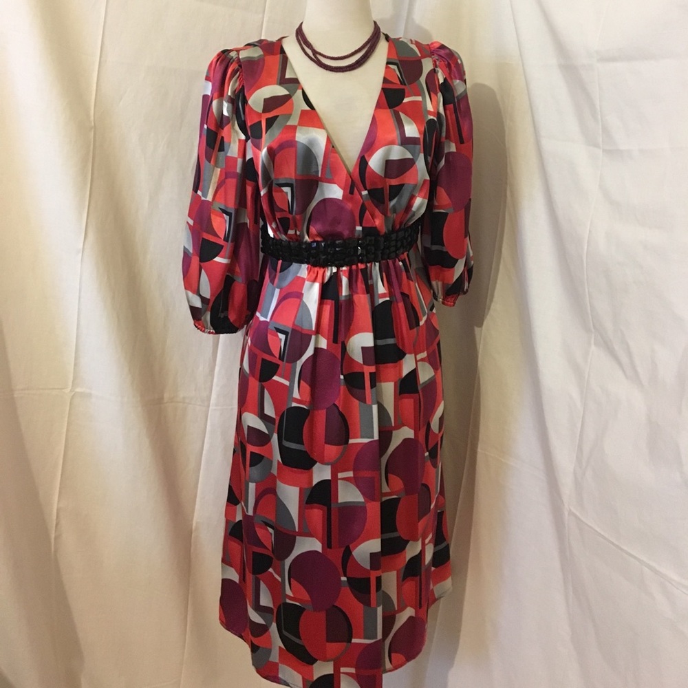 Bisou Bisou multicolor  beaded belt dress size 14