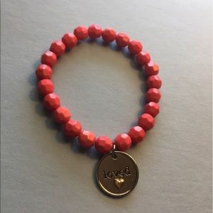 "Loved" beaded bracelet