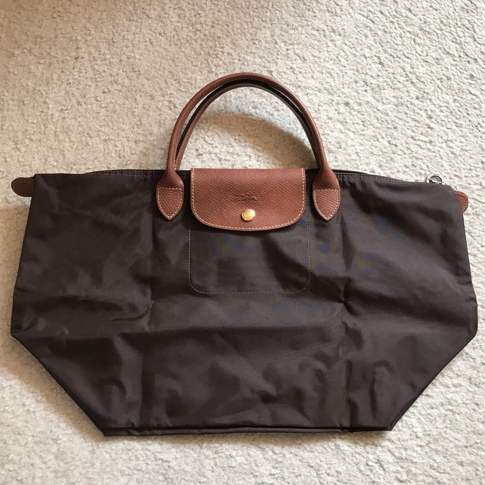 Longchamp Le Pliage Medium Chocolate Brown Tote