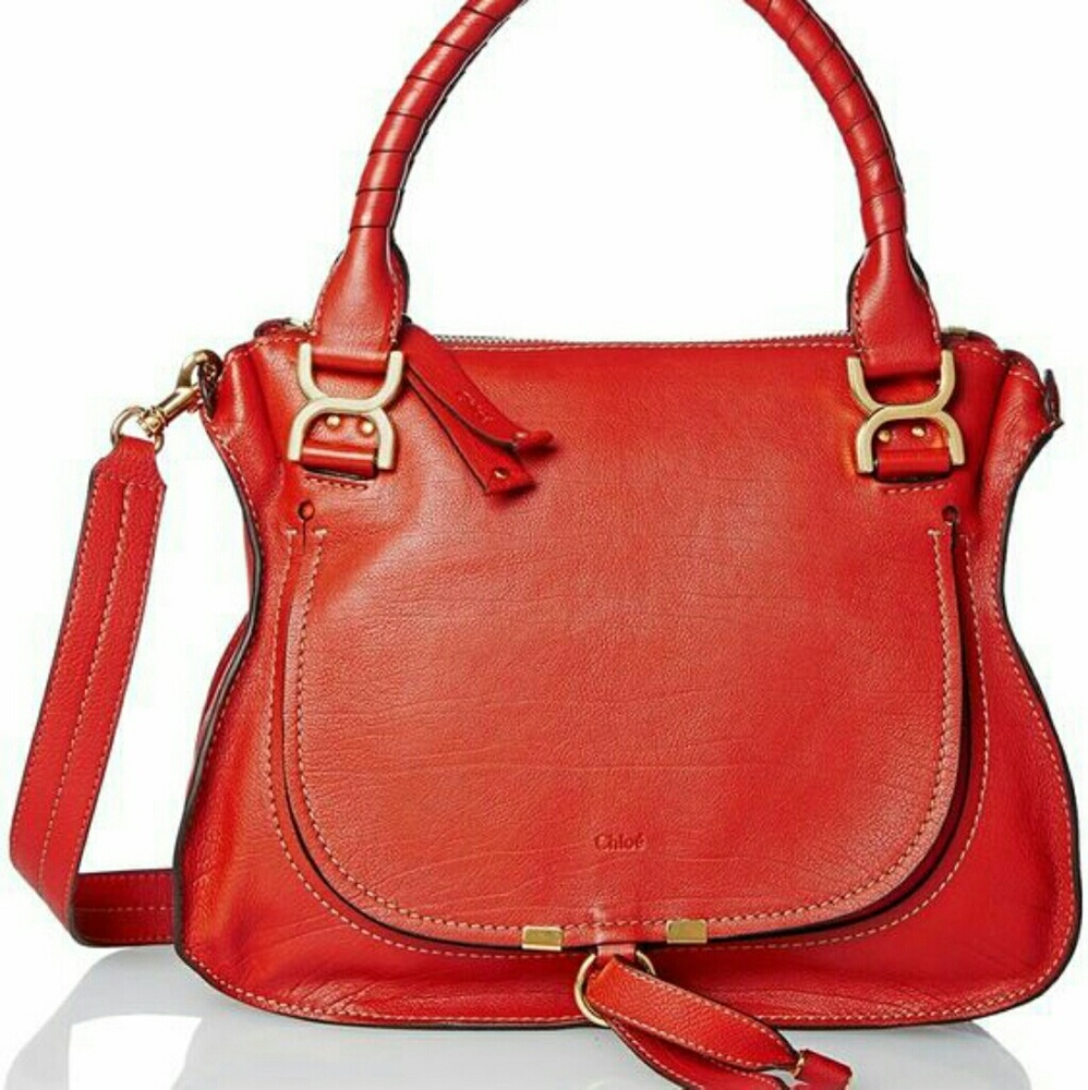 Chloe Marcie Medium Double Carry Bag Paprika Red