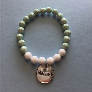 "Blessed" beaded bracelet