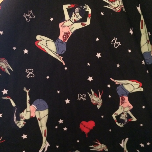 Hell Bunny pinup zombie rockabilly swing dress xs - Picture 2 of 5
