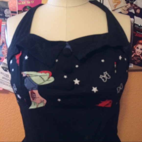 Hell Bunny pinup zombie rockabilly swing dress xs - Picture 3 of 5