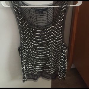 Sheer beaded tank top