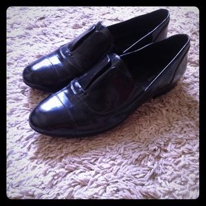 Calvin Klein Black Leather Slip On Loafers