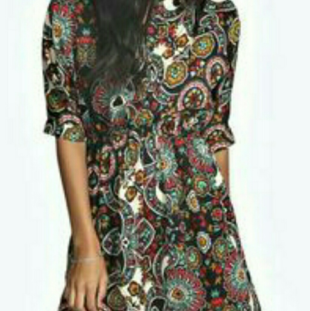 BooHoo Batwing Sleeve Skater Shirt Dress, US 12