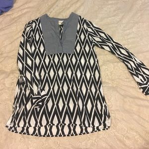 J.Crew black and white geometric tunic
