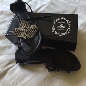 Black Sandles with rhinestones