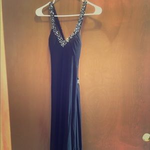 Full length black formal dress