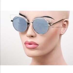 NYS Oversized Metal Cat Eye Round Mirror 😎
