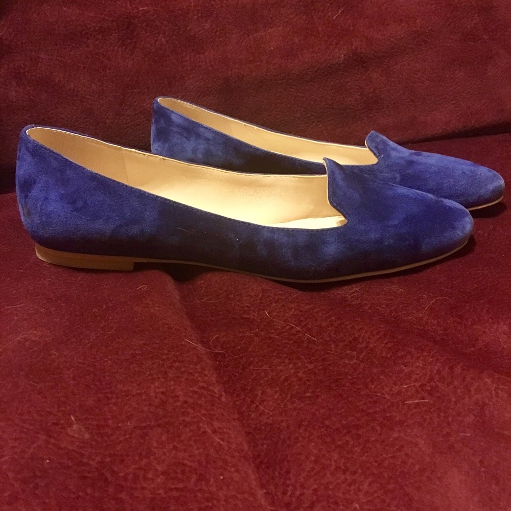 Royal blue suede loafers