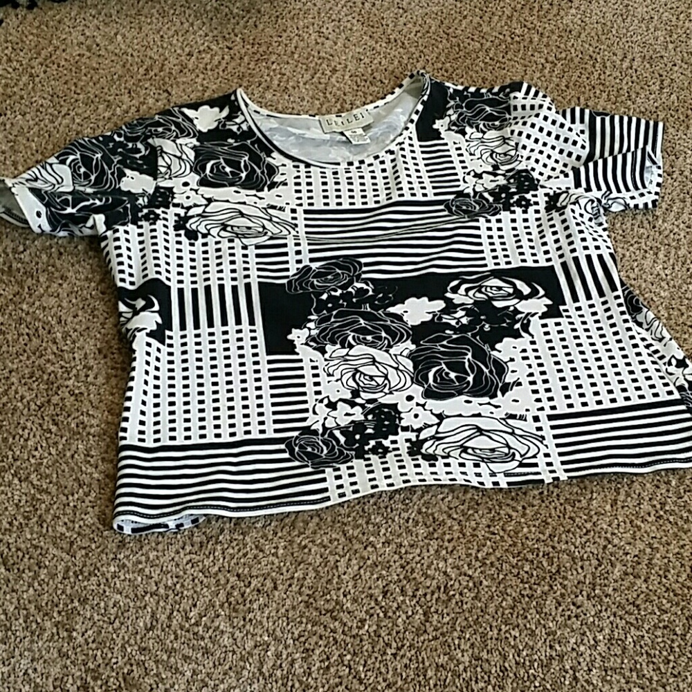 🐝Leilei Vintage Black and white Top🐝