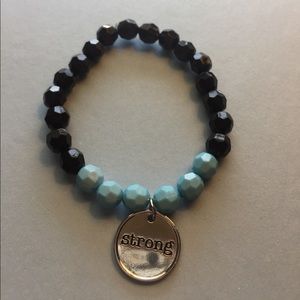 "Strong" beaded bracelet