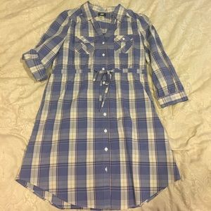 H&M blue plaid tunic
