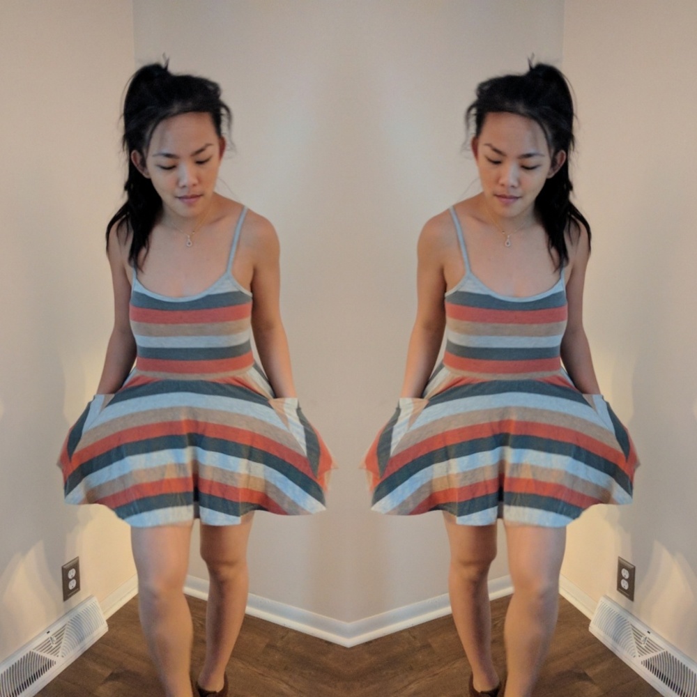 Striped BDG Mini Dress with Pockets