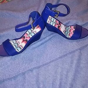 Brand new! Blue ankle strap sandals