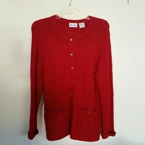 Women's red cardigan