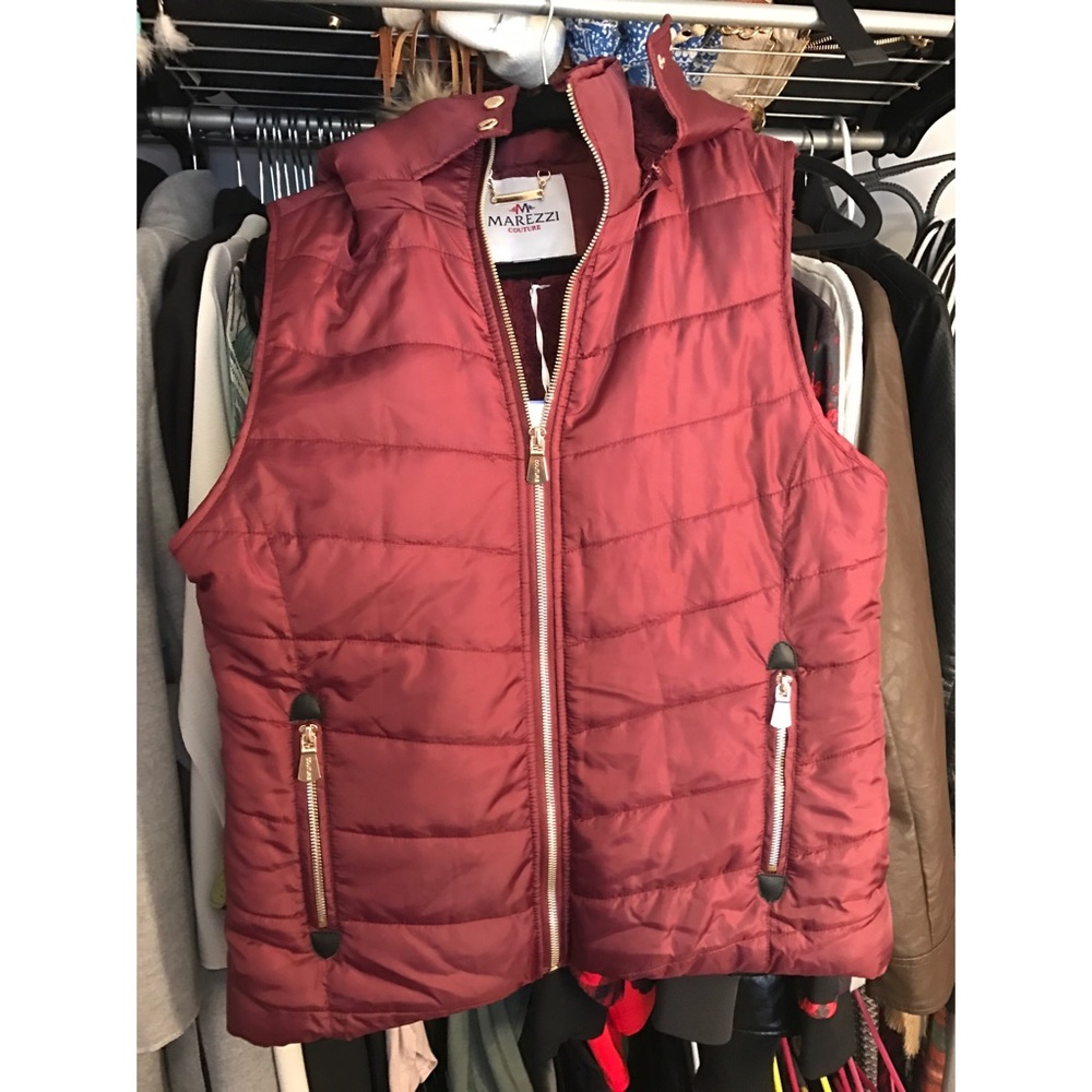 Marezzi Couture Fleece Lined Hooded Vest
