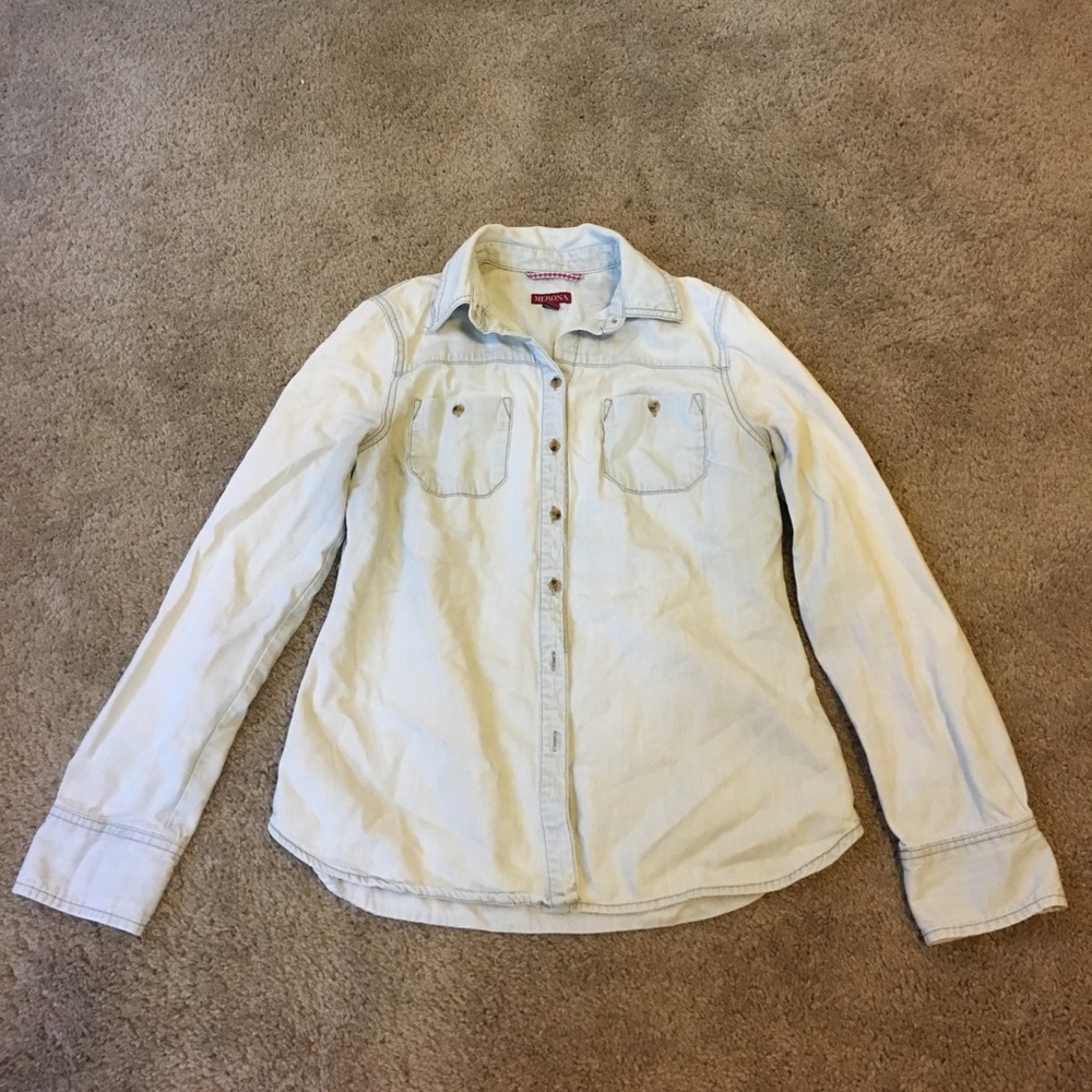 Merona denim button up shirt