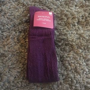 Burgundy knee high socks