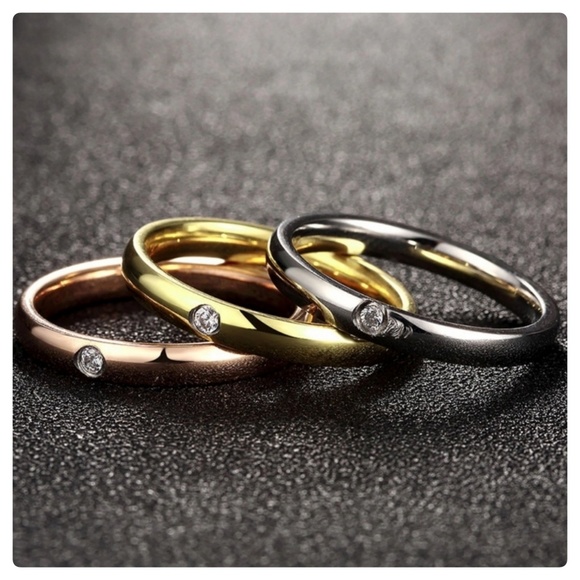 💟LAST 1 (Size 8)💟GP Set of 3 SS  ringswith CZs - Picture 4 of 5