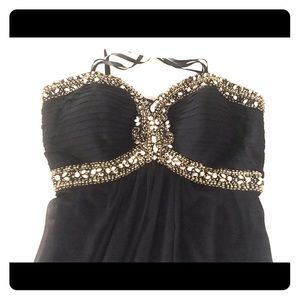 Full length black formal dress
