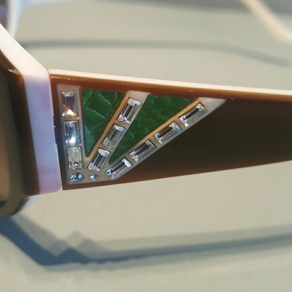 Judith Leiber tortoiseshell crystal sunglasses