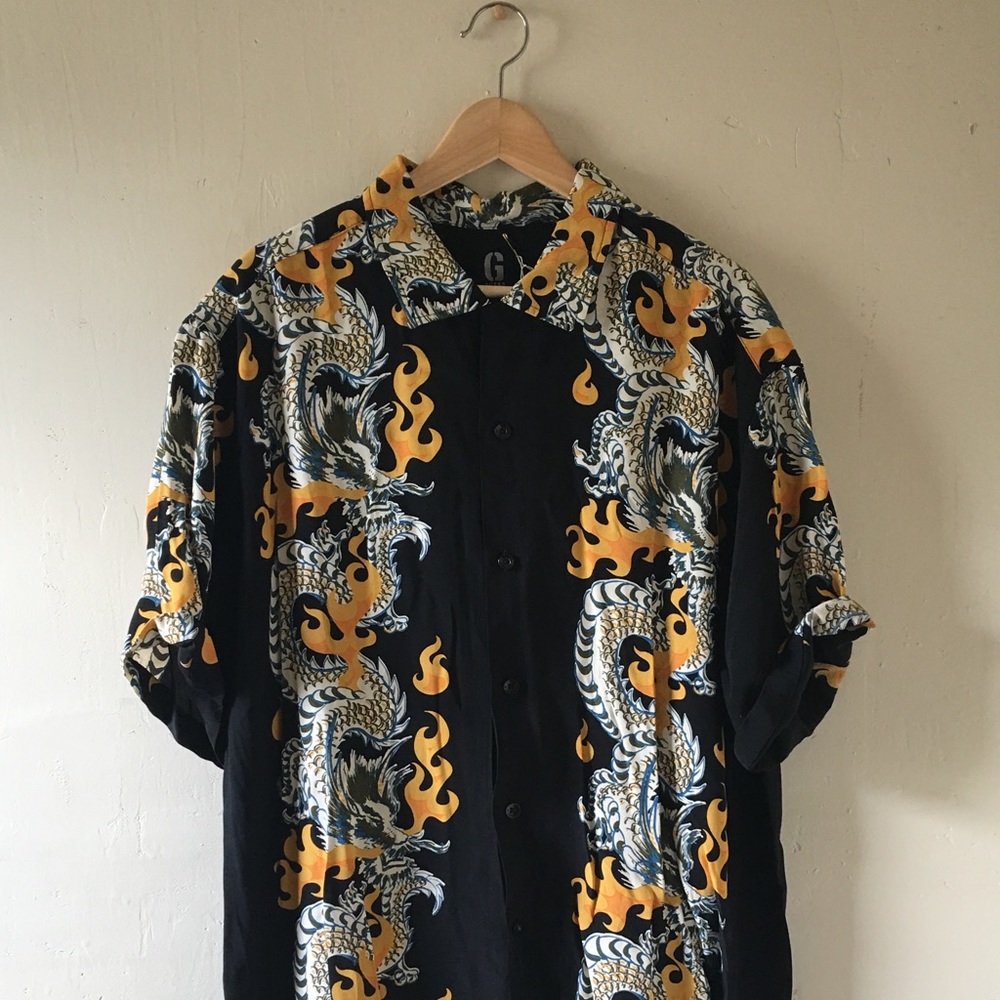 Vintage Guess Jean dragon Button Up