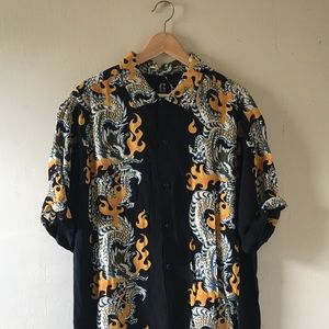 Vintage Guess Jean dragon Button Up