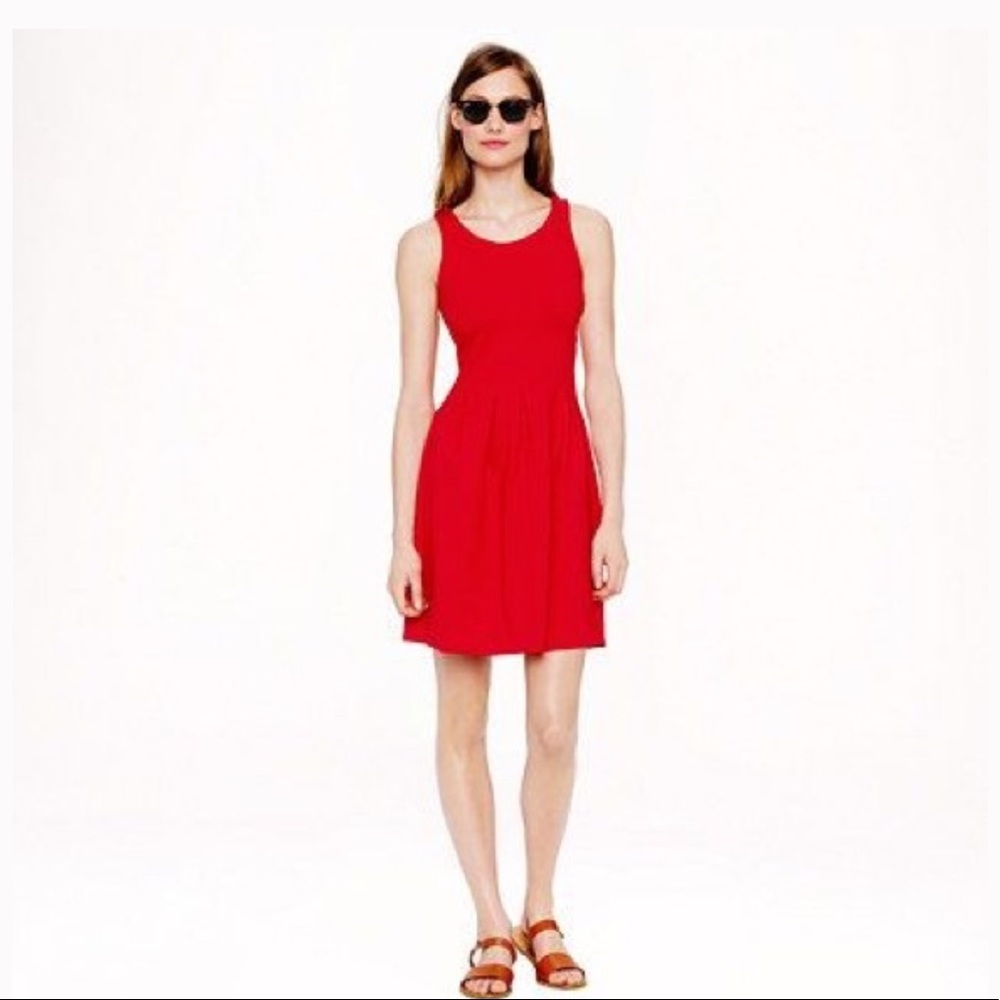JCrew Orange/Red Scuba Midi Dress
