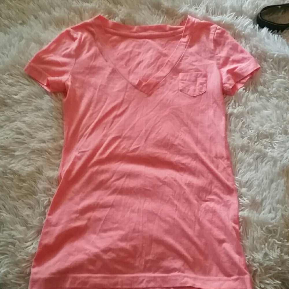 Bright light orange shirt with pocket