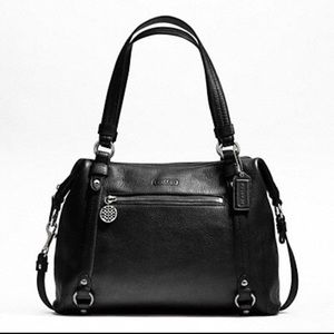 Coach black leather large Alexandra tote