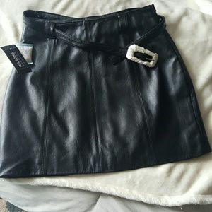 Mini leather skirt