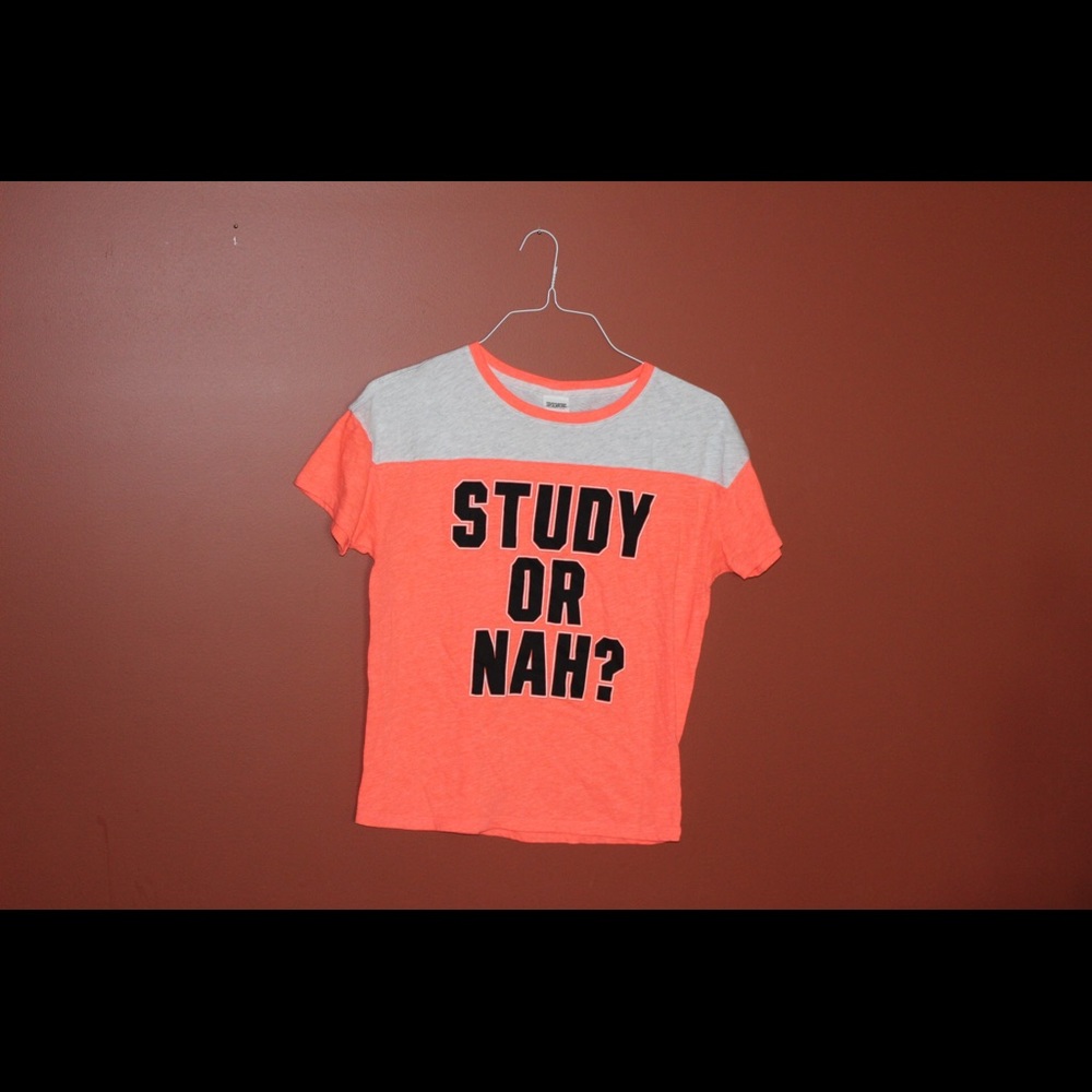"Study or nah" PINK shirt