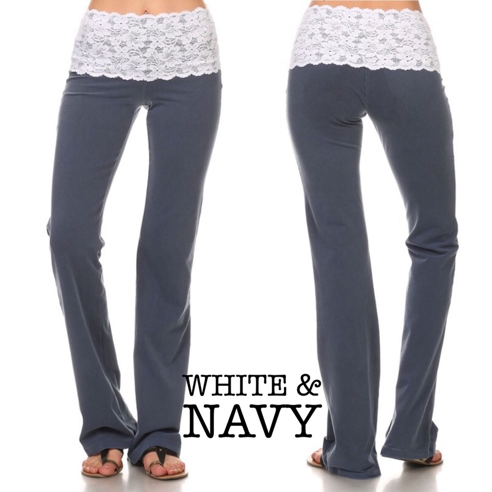 ❌SOLD OUT❌ Lace Waist Yoga Pants  Not see through - Picture 7 of 7