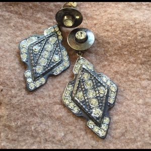 From France dangling statement steam punk earrings