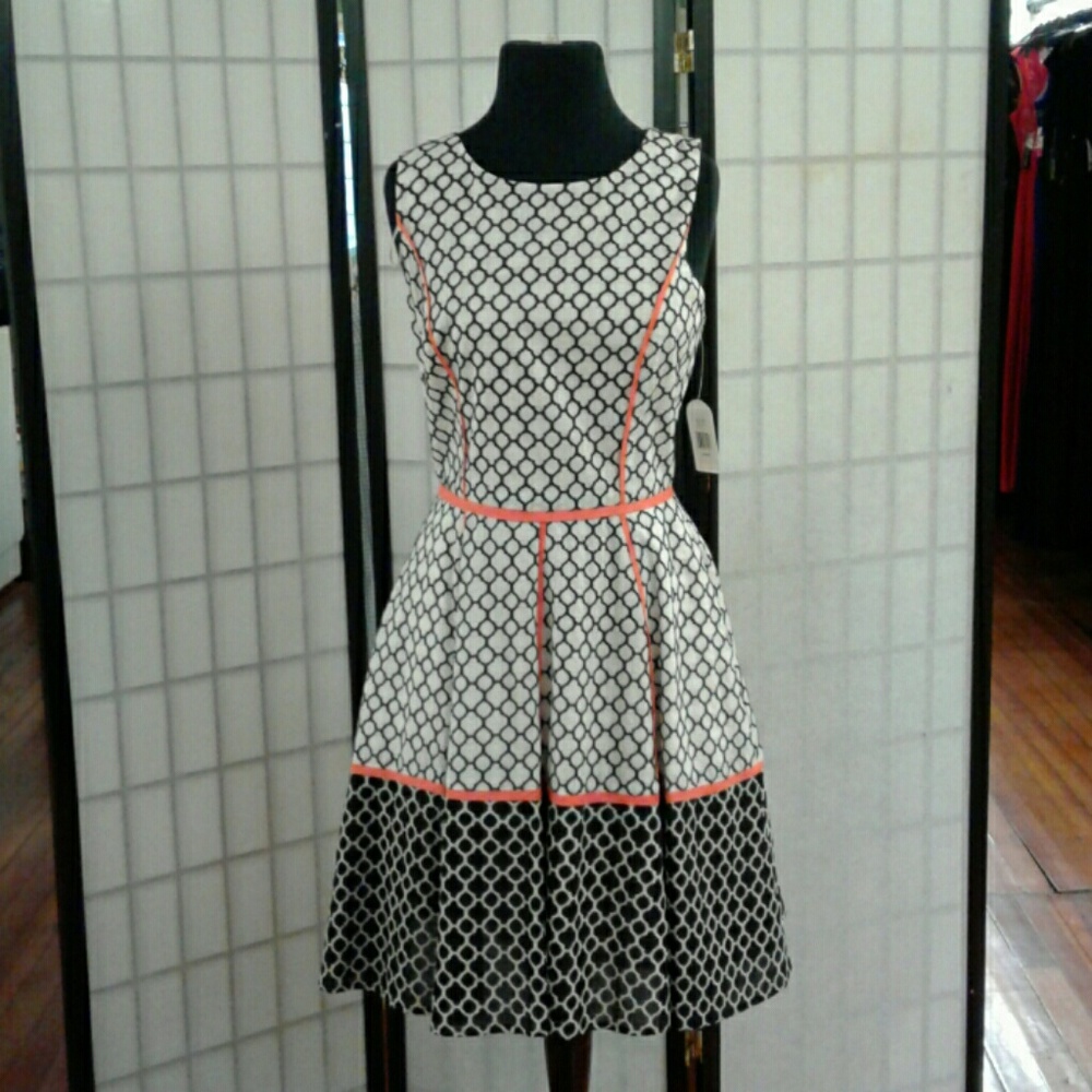 Jessica simpson orange and Black Spring Dress