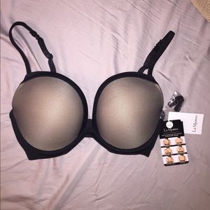 NWT Le mystere black multiway plunge bra 32dd/e