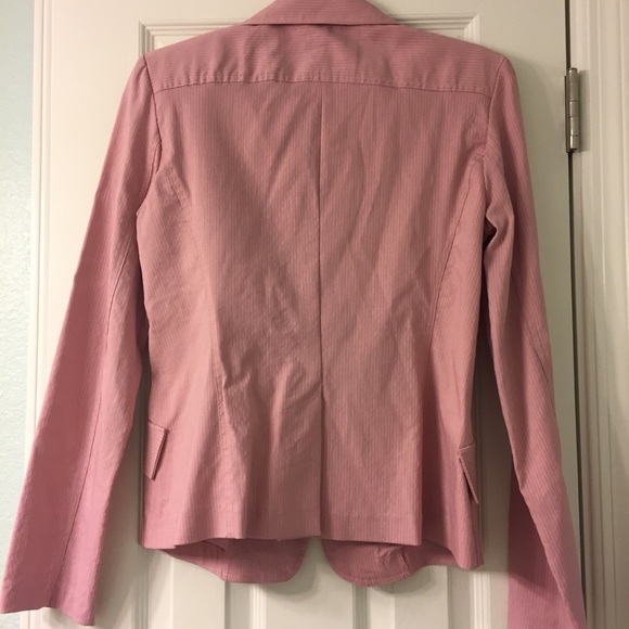 Pink on pink pinstripe one button blazer - Picture 2 of 4