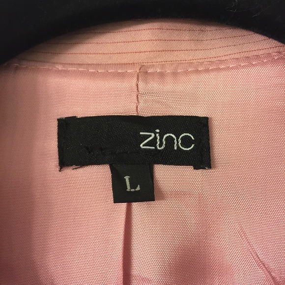 Pink on pink pinstripe one button blazer - Picture 3 of 4