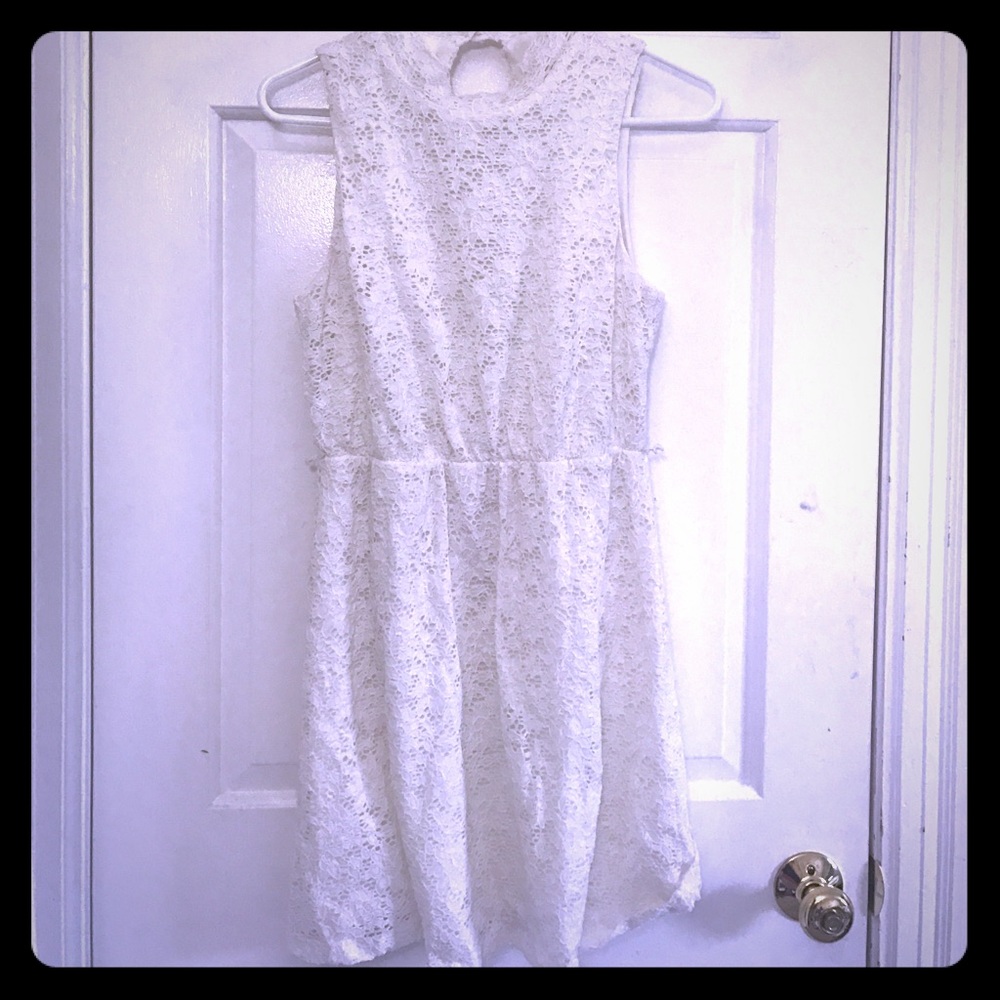 White open back dress
