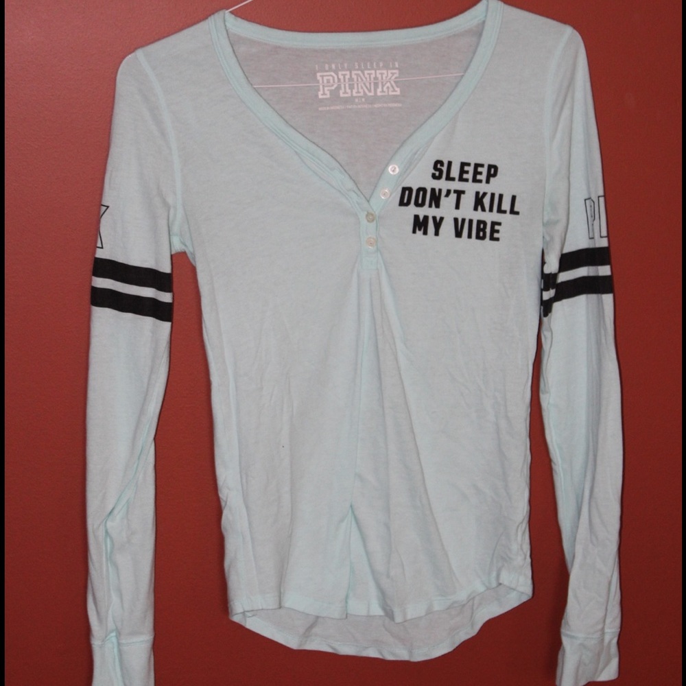 🇺🇸"Sleep don't kill my vibe" PINK sleep shirt