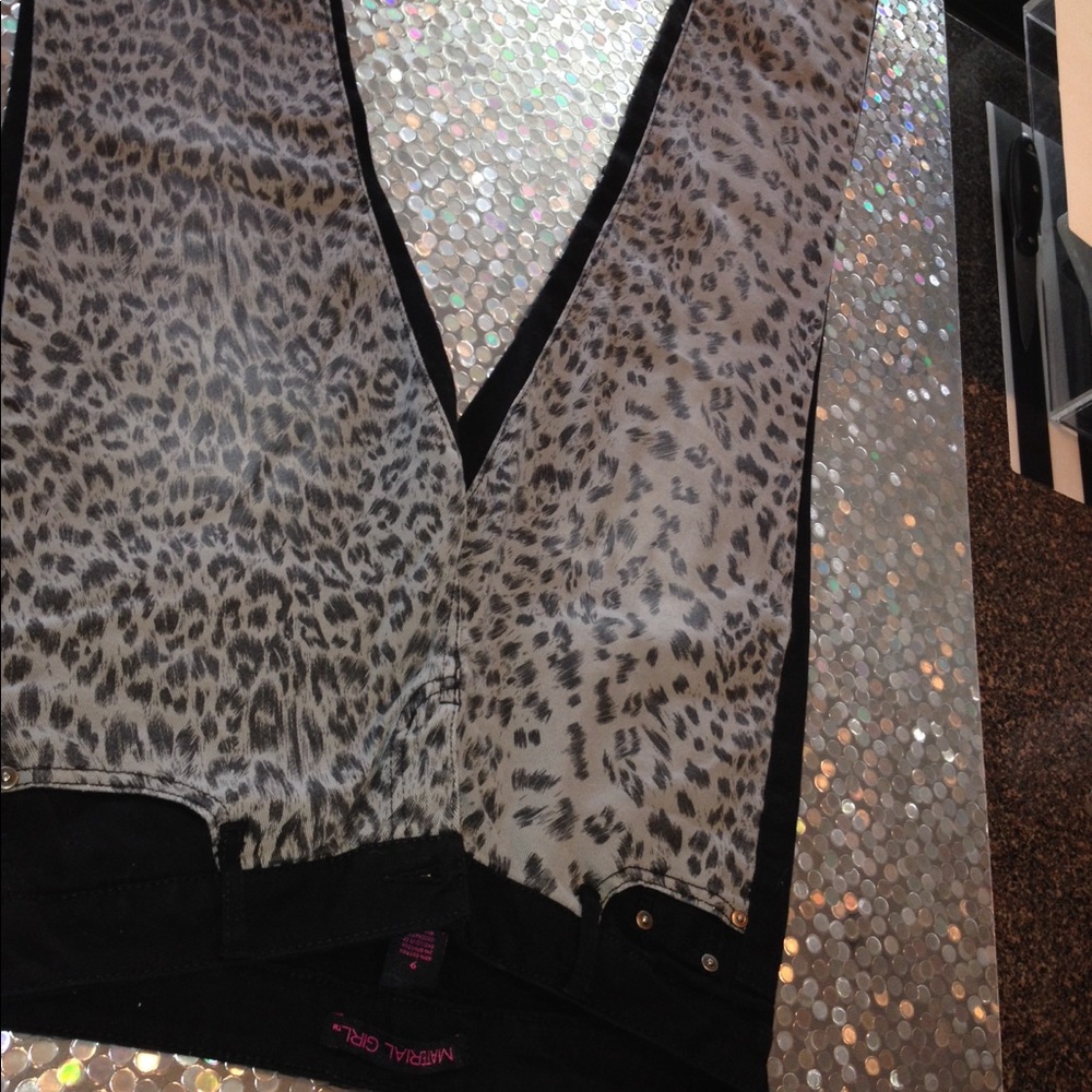 Material girl Cheetah print black and gray.