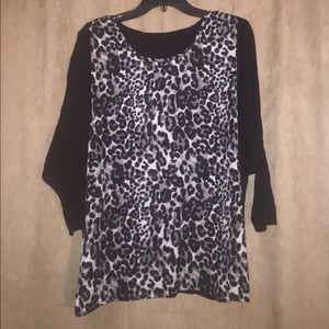 Black White & Gray Cheetah Print top