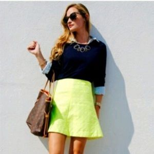 J.Crew Factory Jaquard Skirt in Neon Yellow Floral