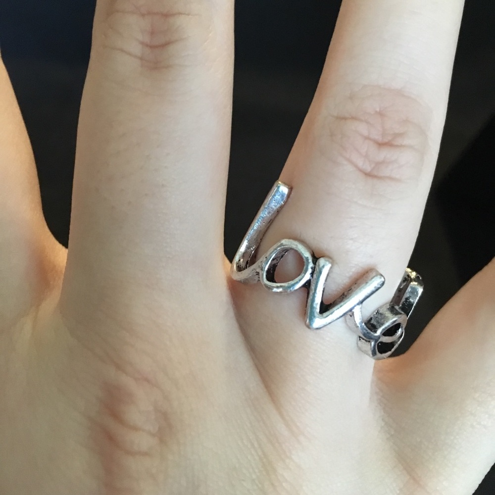 Silver 'Love' Ring