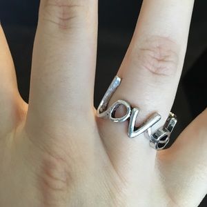 Silver 'Love' Ring