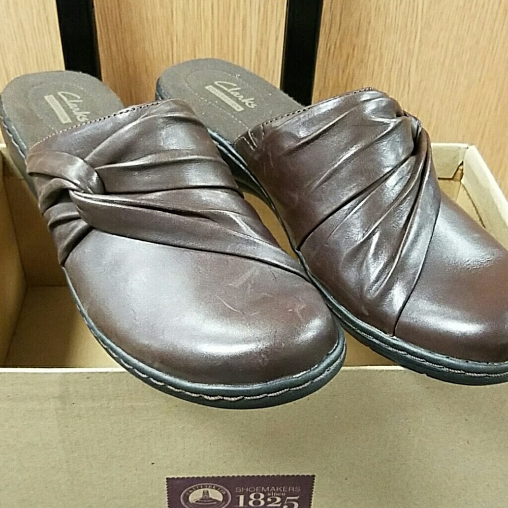 Clarks open back shoes